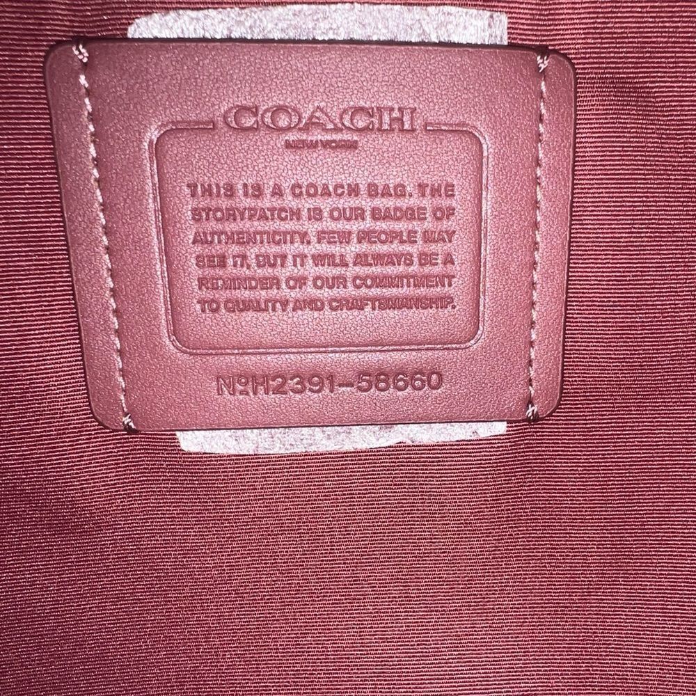 🔥🎁NWT! Coach Derby Tote Handbag Leather Gold/Rouge Msrp:$350.00 - Picture 12 of 13